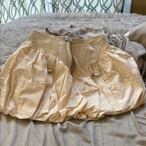 Anthropologie Cream Pleated Mini Skirt